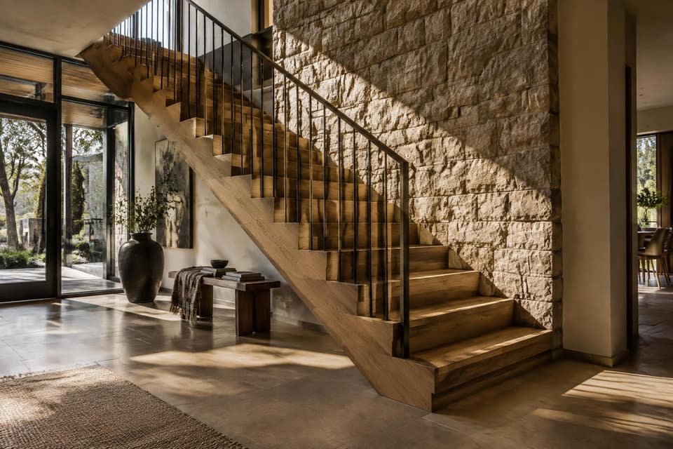Timber staircase and joinery detail